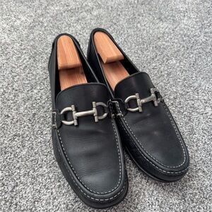 Salvatore Ferragamo Black Leather Loafers 8.5 wide
